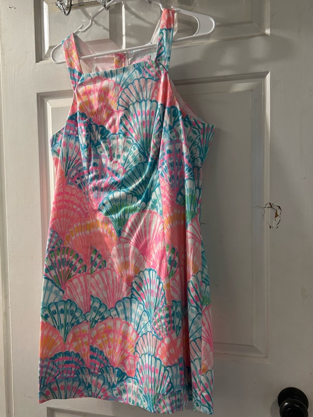 Lilly Pulitzer Pink Teal Coral Shell-Print Sundress - Picture 1 of 2